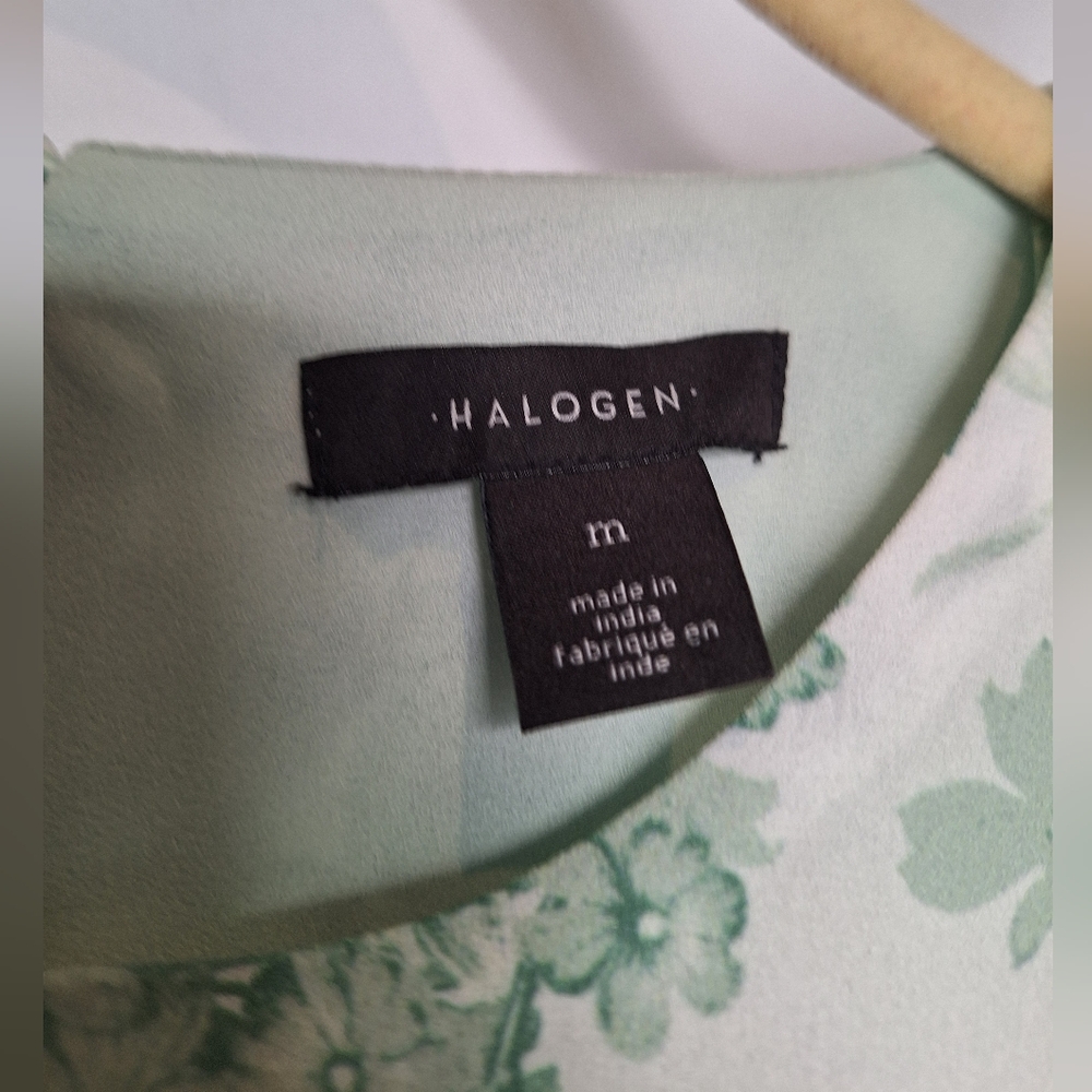 Halogen Green and White Floral Maxi Dress Size M - Picture 2 of 11